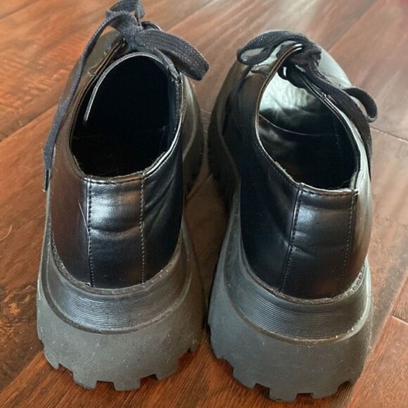 Zara Monolith Inspired Chunky Platform Lace-up Loafers in Black Size 39‎ - Picture 2 of 4